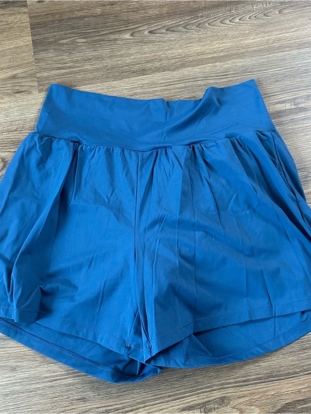 Halara SoftlyZero Super High Waist 2 in 1 Yoga Shorts Pocket 5” XL Long Blue Gym